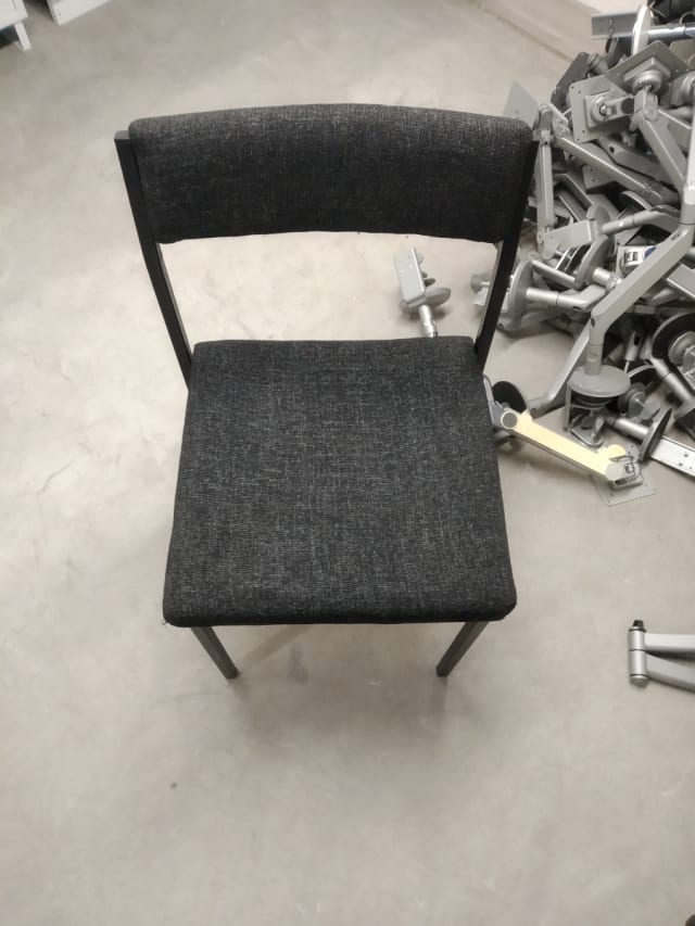 Waiting room chair in dark grey