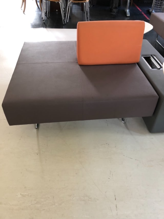 Large chaise longue sofa with work table and power points
