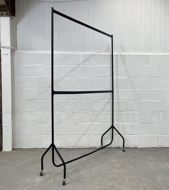 tall black metal 2 rail clothes rail