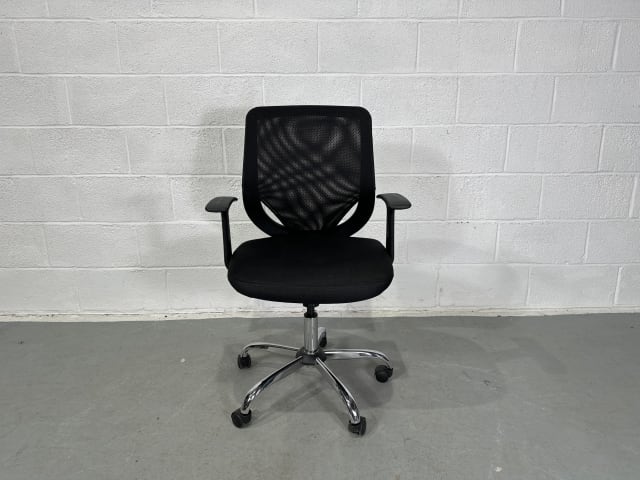 Mesh back chair chrome base