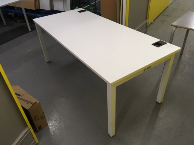 White desk table