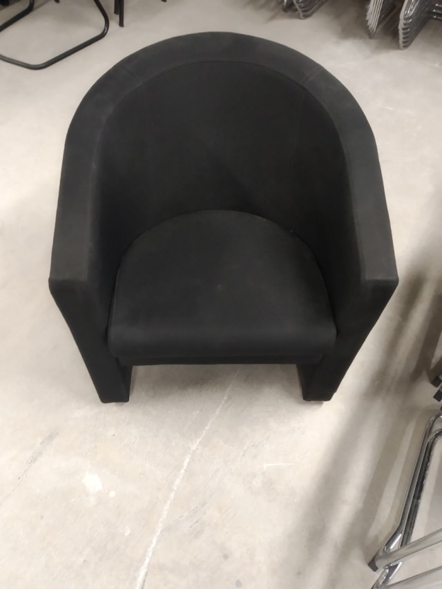 Black bucket arm chair