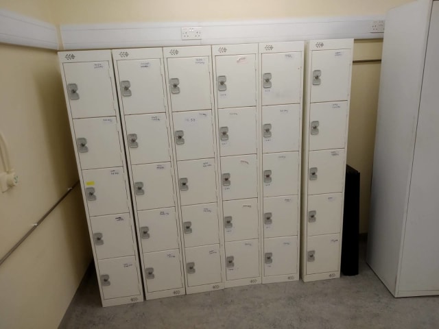 white metal locker