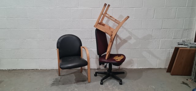 Three random broken chairs