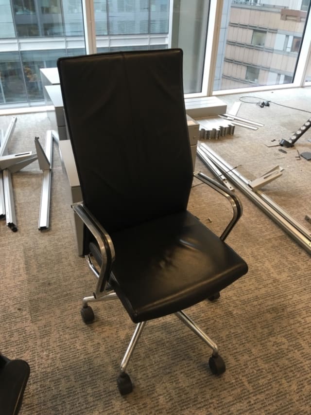 Black leather executive office chair