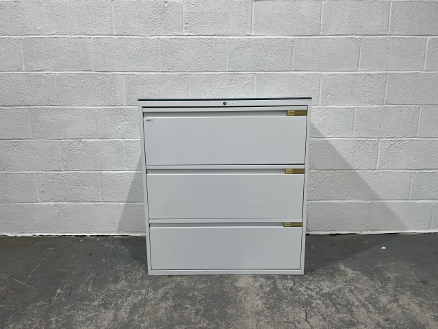 Maine 3 drawer steel storage cabinet with removable glass top 