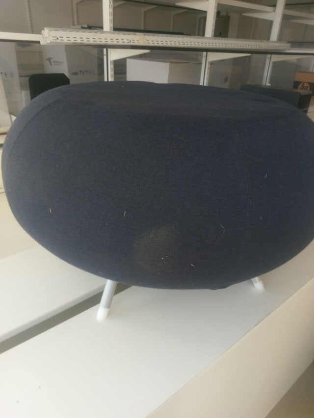 round blue ottoman