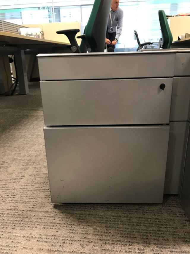 Grey 3 drawer pedestal