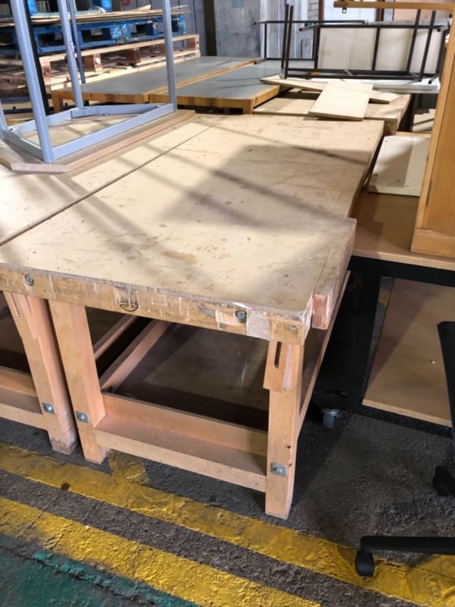 Solid timber work bench table