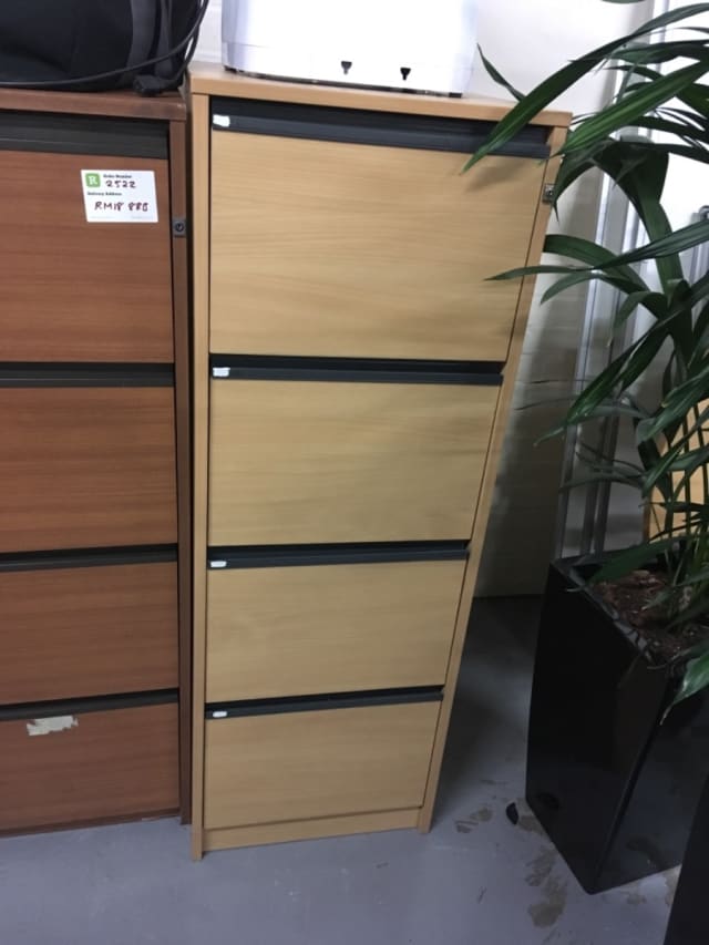 Wooden 4 drawer filing cabinet