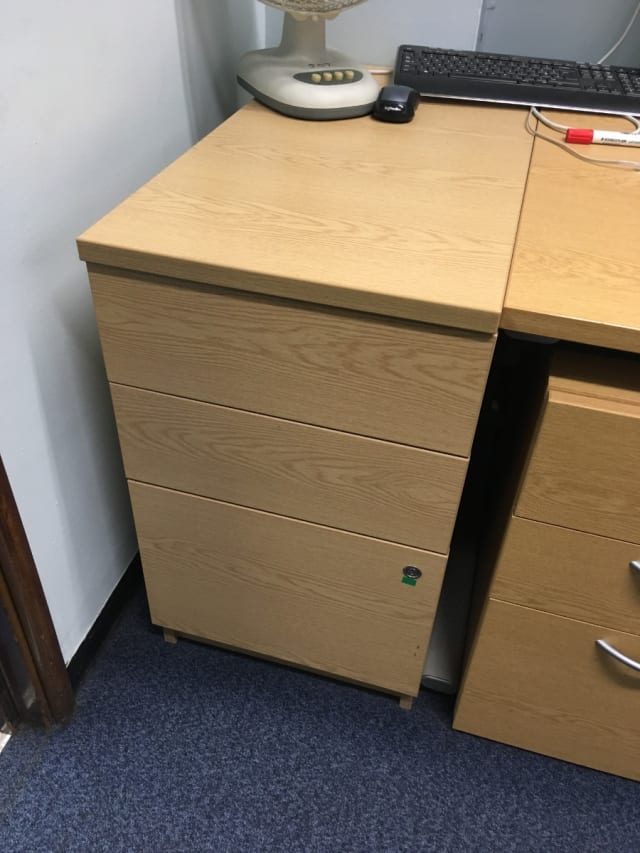 Desk height 3 drawer pedestal