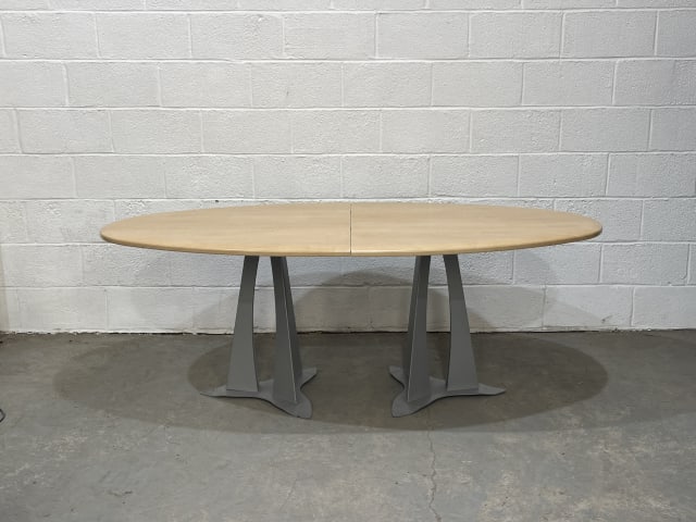 Oval brown table