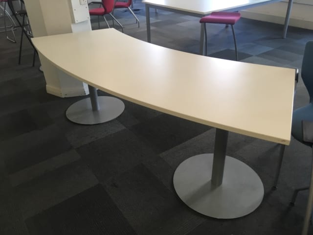 white wooden table