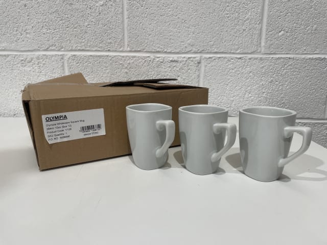 Olympia square mugs (box of 12 mugs inside)