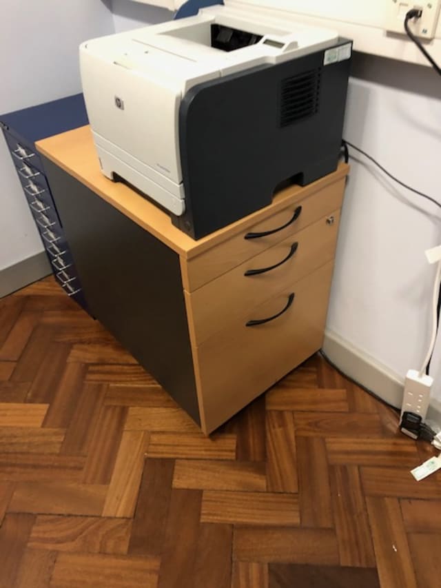 Three drawer under desk pedestal