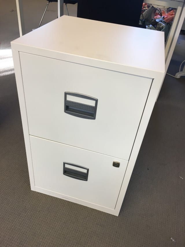 Small white filing cabinet