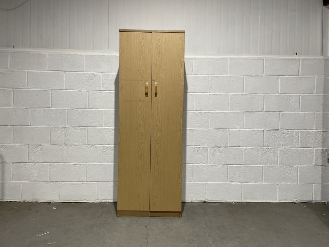 Storage cupboard brown wooden 2-door cabinet