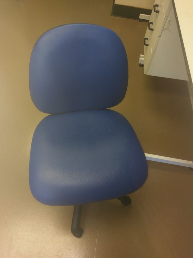 blue swivel chair