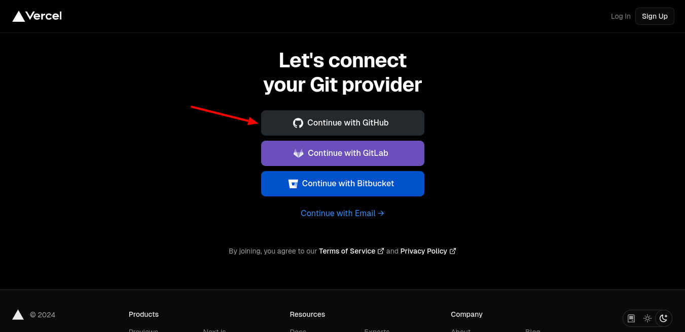 connect vercel github