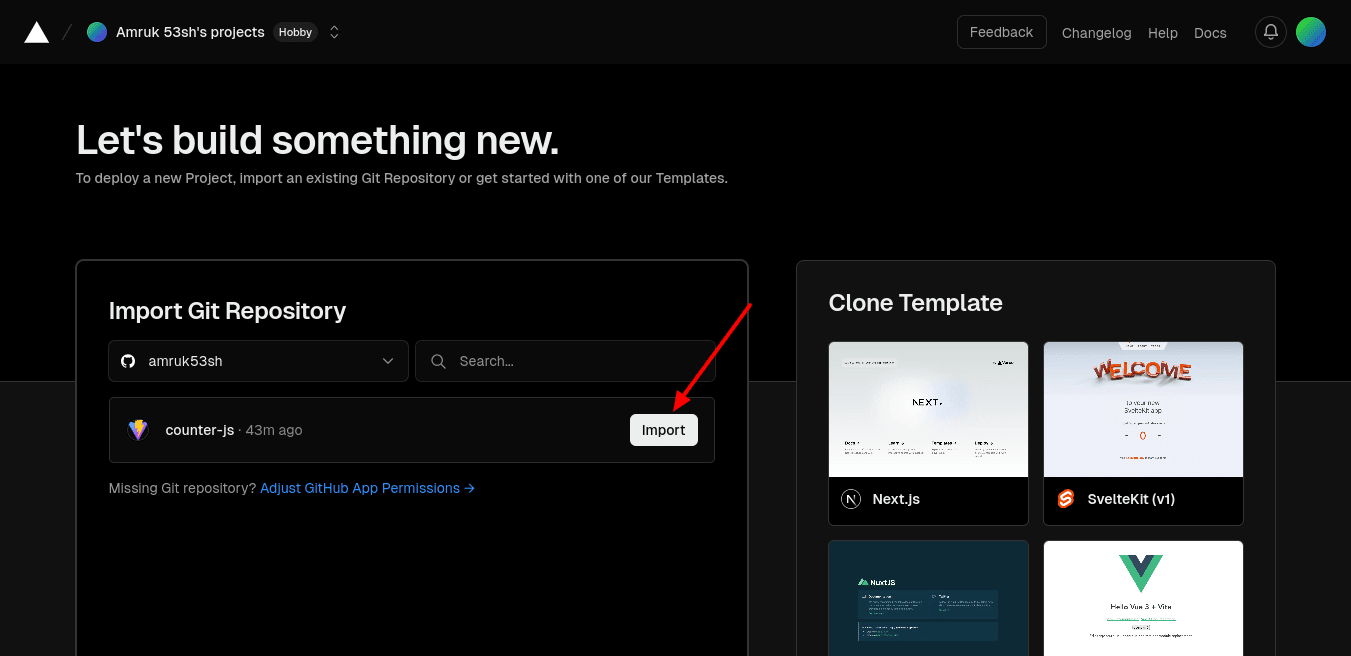 importing project counter js