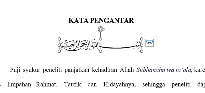 Teks Bismillah dalam Gambar di Microsoft Word