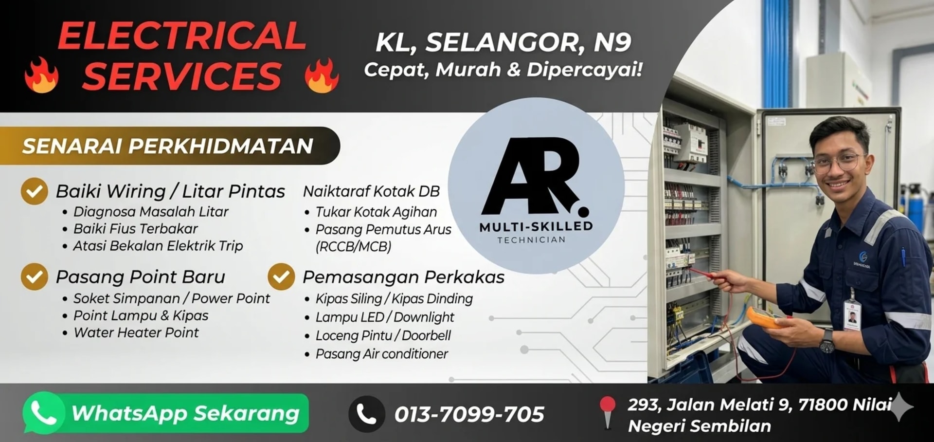 Servis Elektrikal Rumah & Kedai (Nilai / Seremban / KL / Selangor
