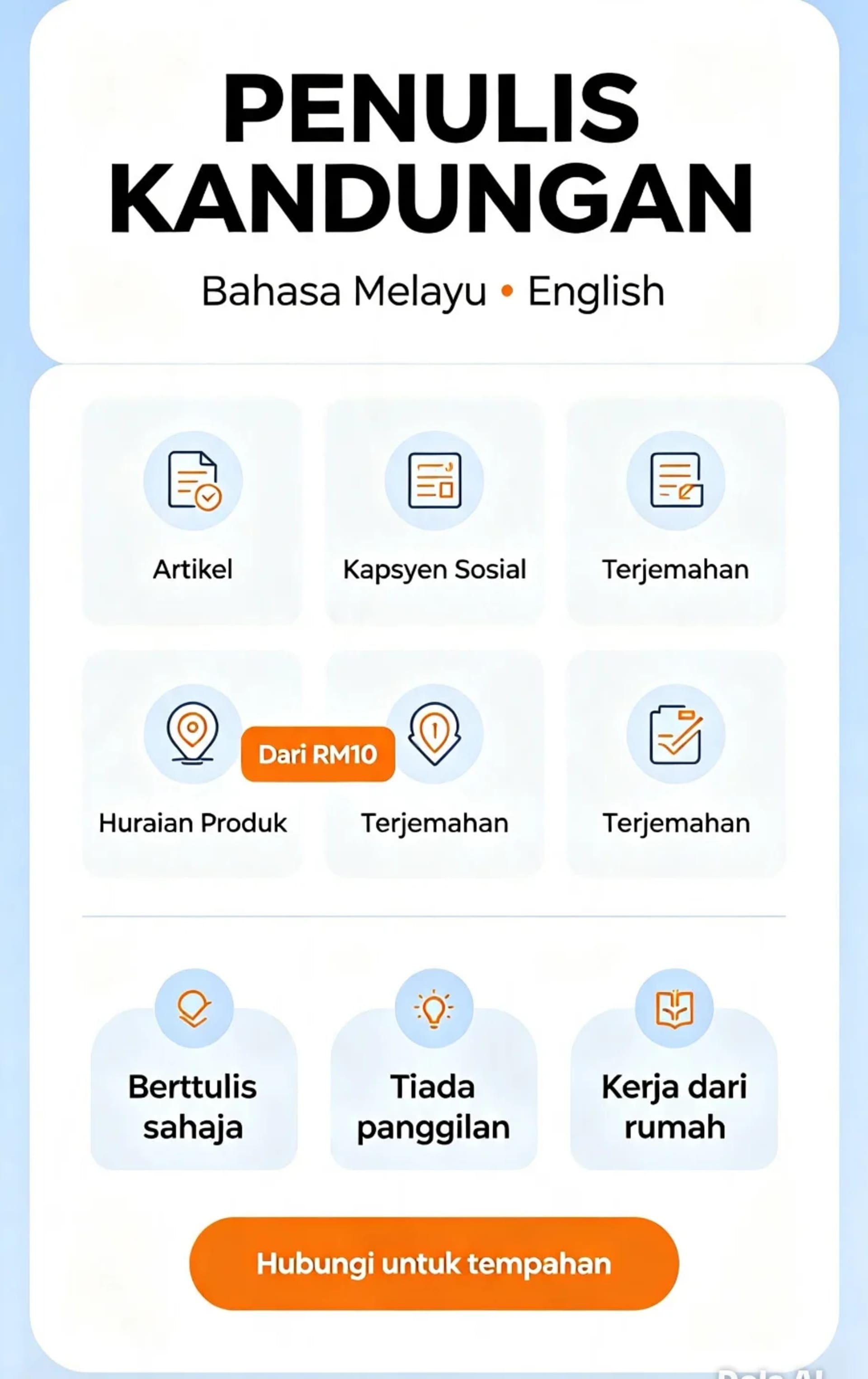 Penulis Kandungan BM & English — Bilingual Writer