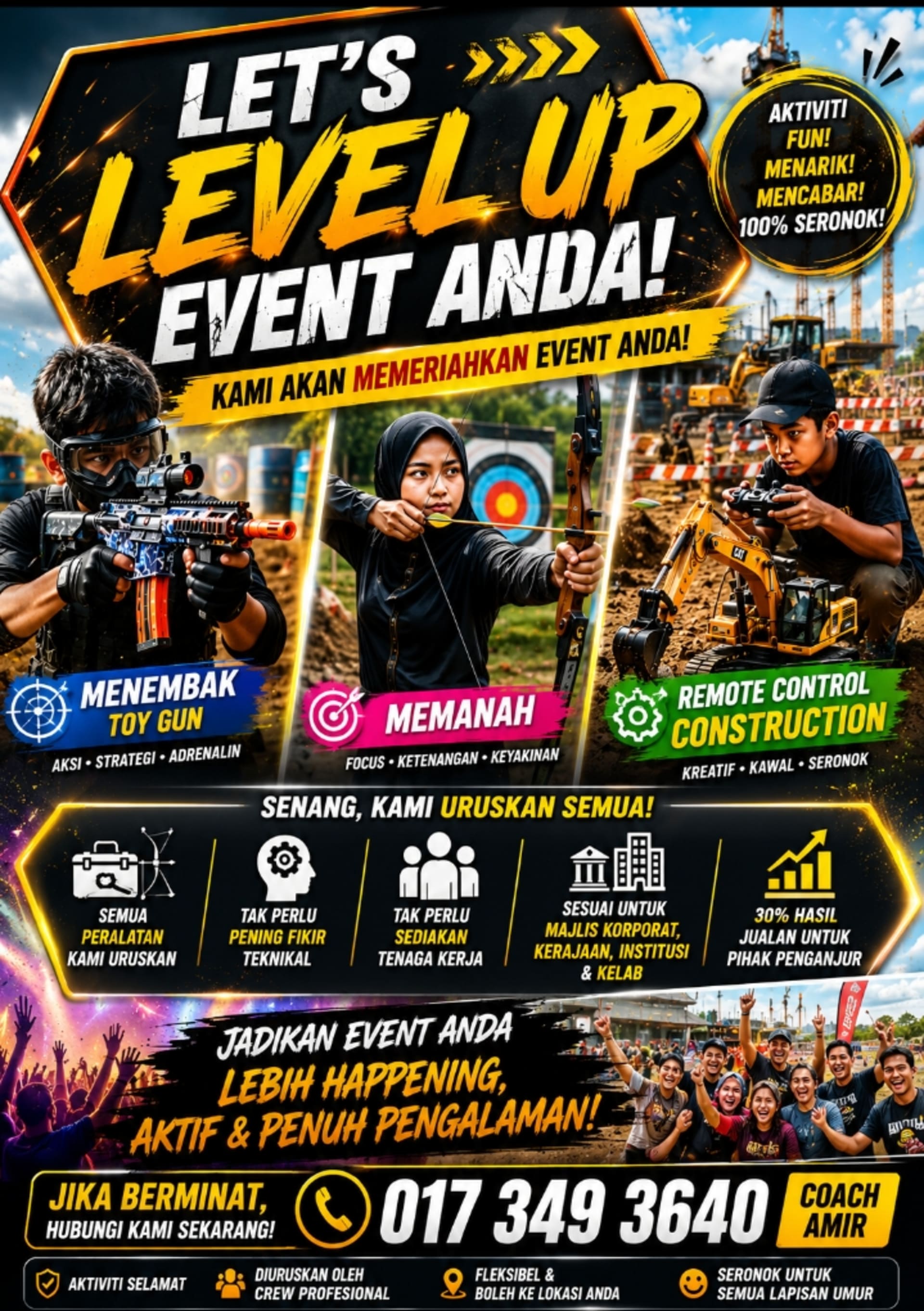 Event Activities Malaysia — Archery, Gel Blaster & RC Rental from RM 180