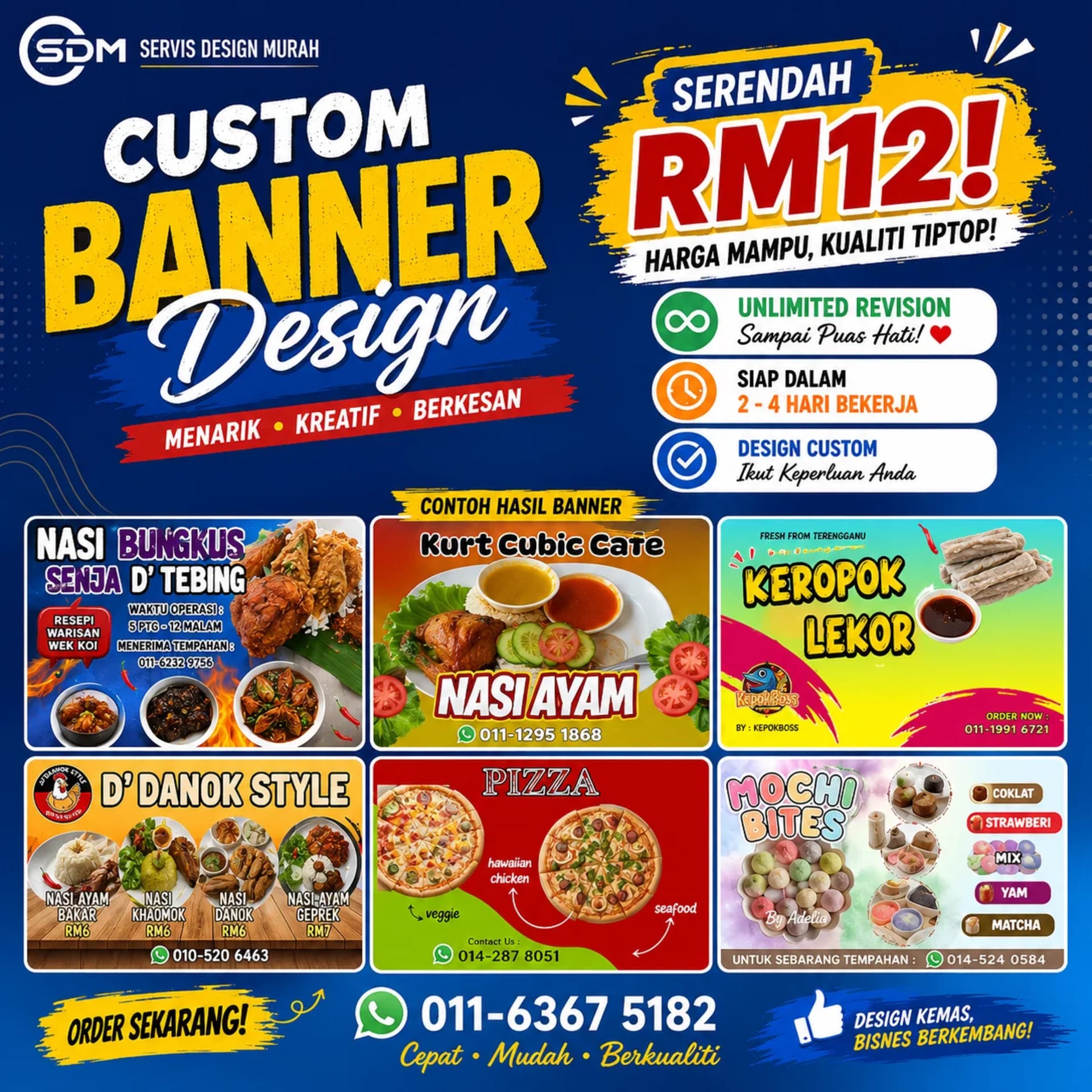 Graphic Design Kelantan — Custom Artwork RM 12–14, Remote Service Malaysia