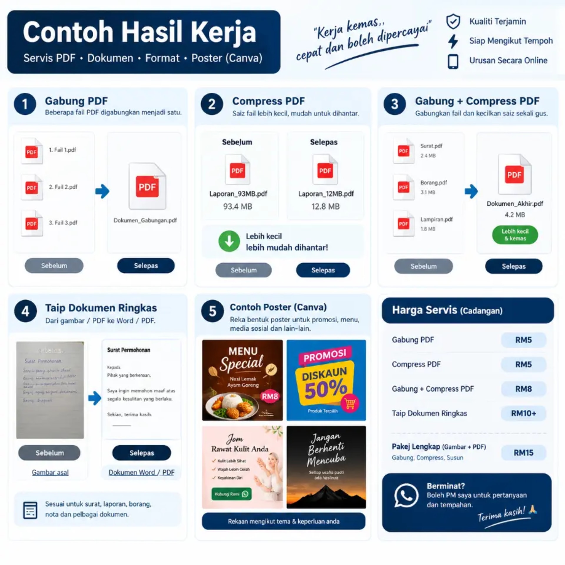 Gabung & Compress PDF Online Malaysia — RM 5 — Data & Admin in Malaysia ...