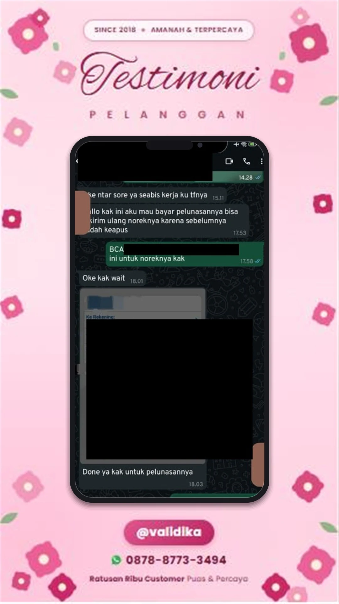 Bukti testimoni pelanggan