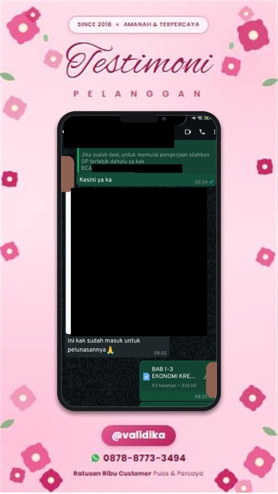 Bukti testimoni pelanggan