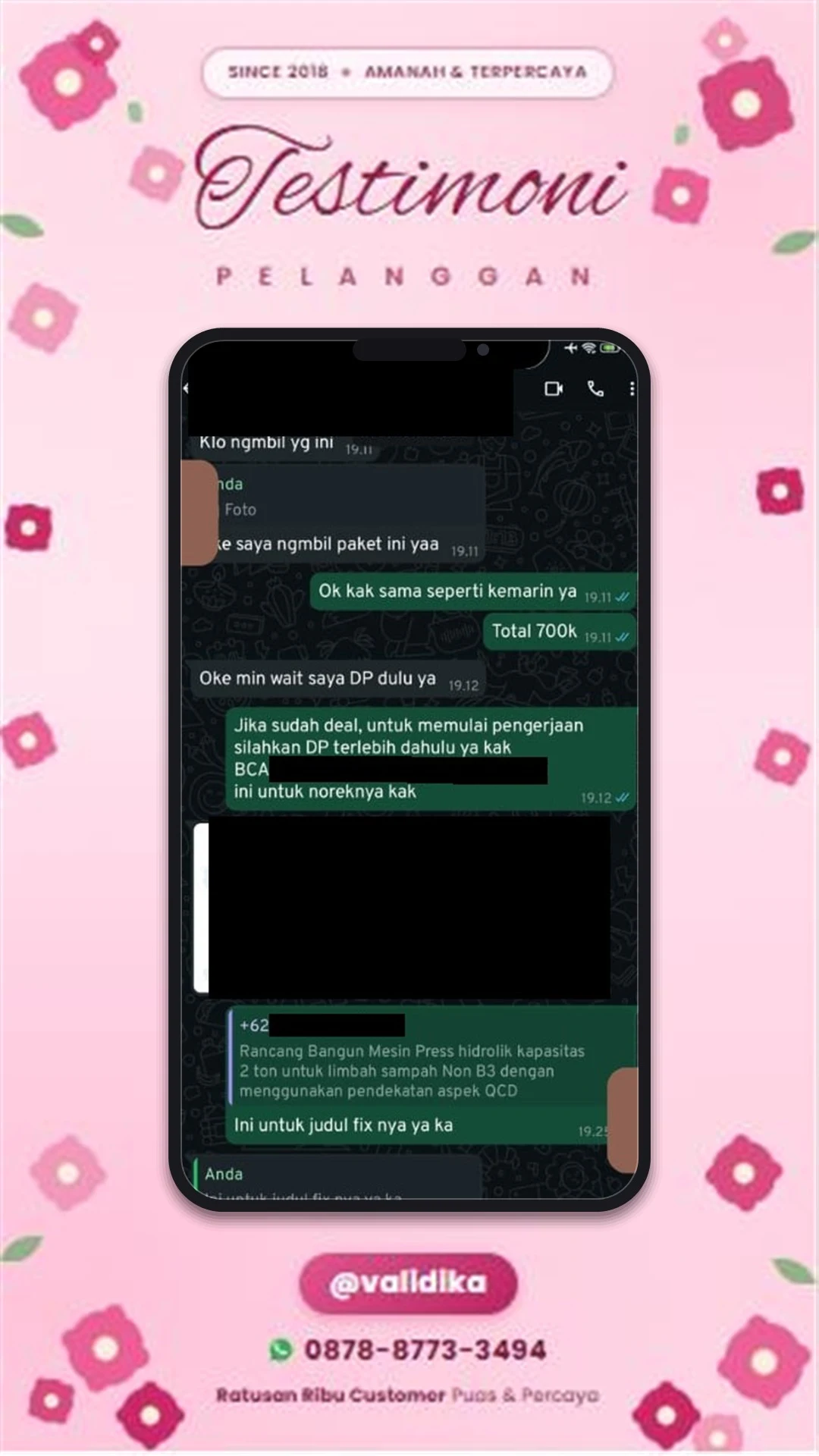 Bukti testimoni pelanggan