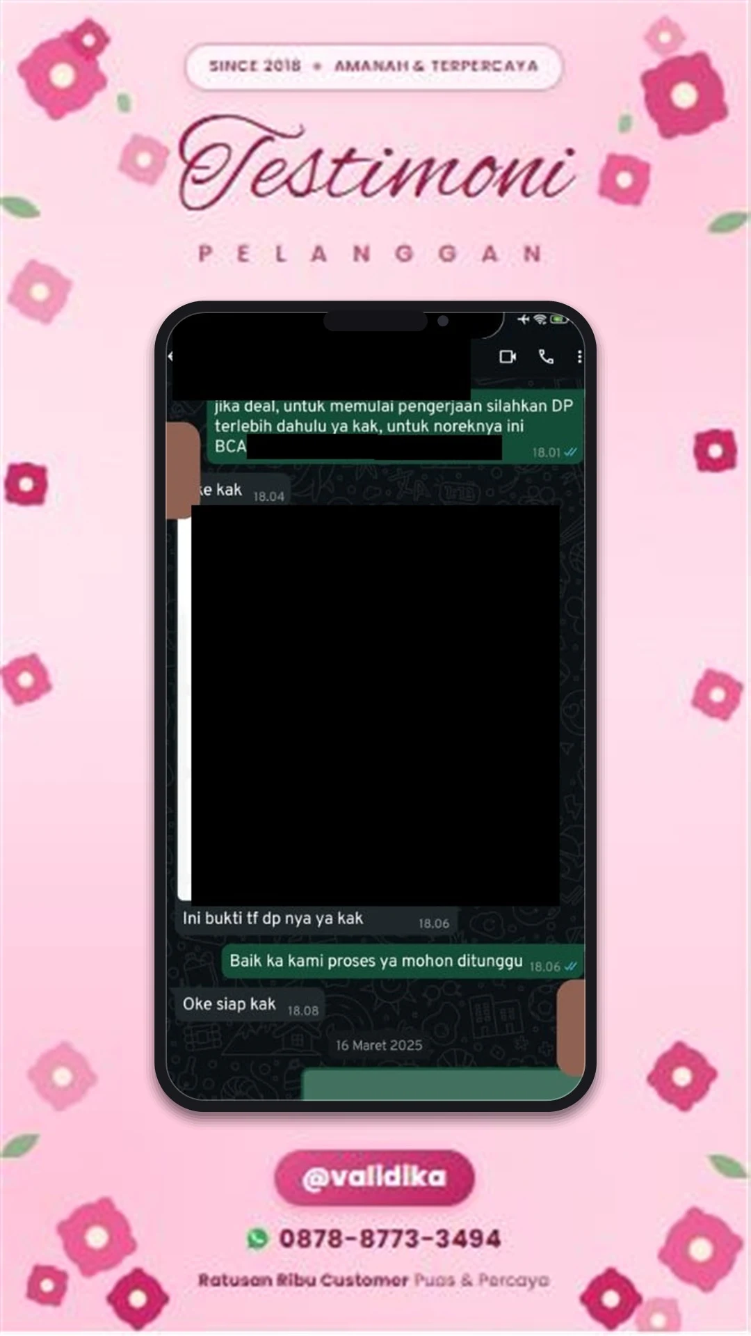 Bukti testimoni pelanggan