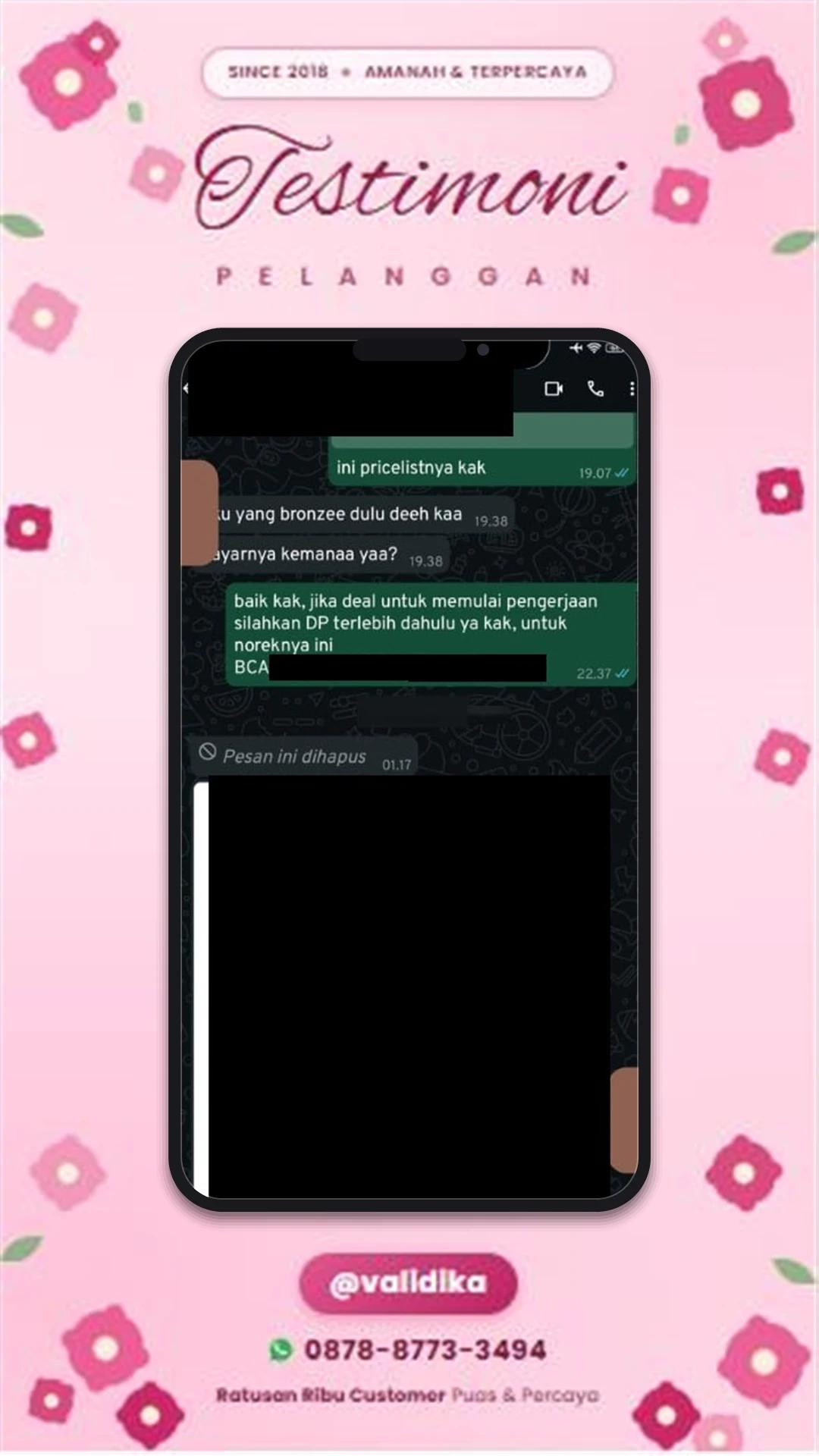 Bukti testimoni pelanggan