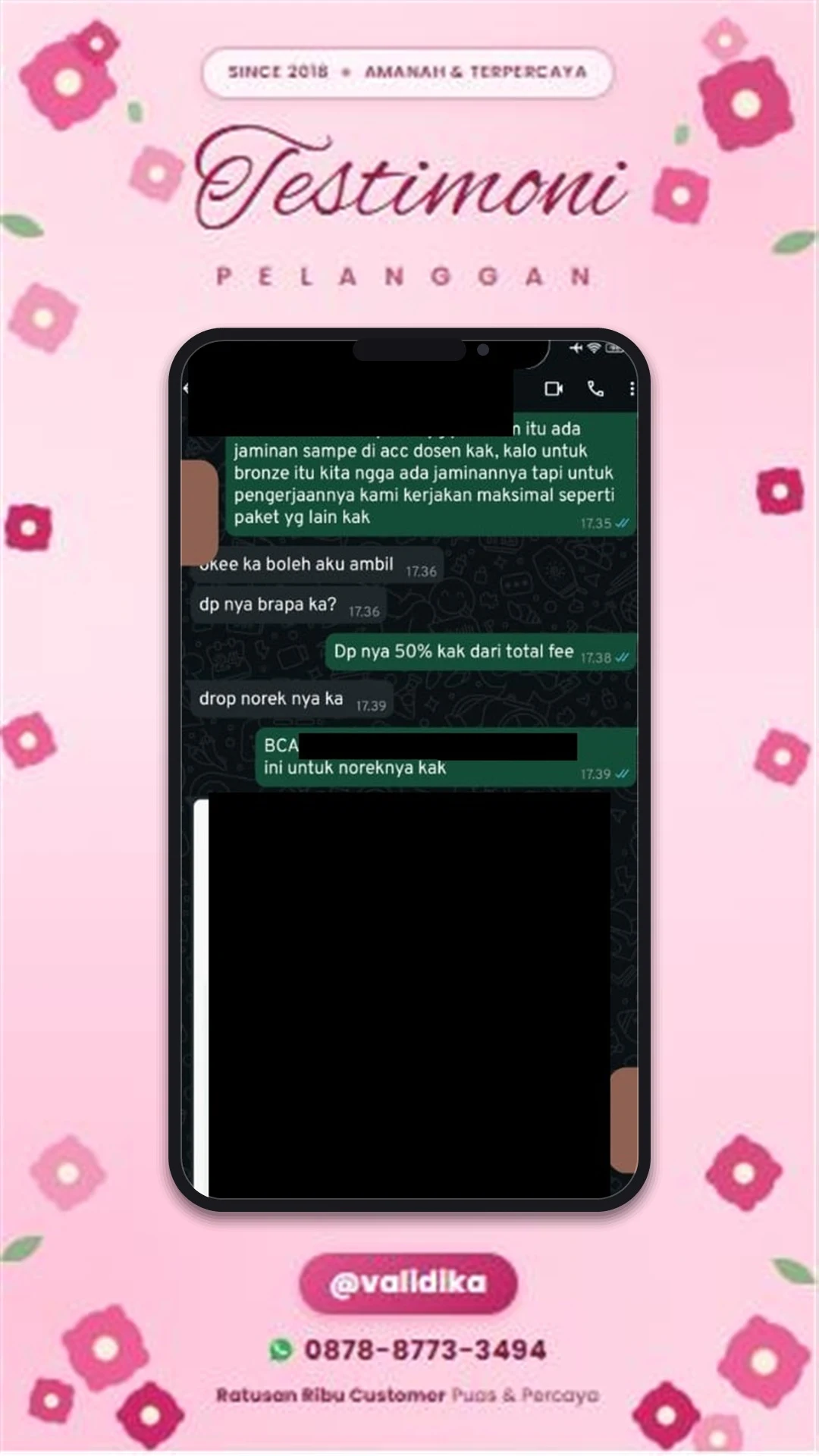 Bukti testimoni pelanggan