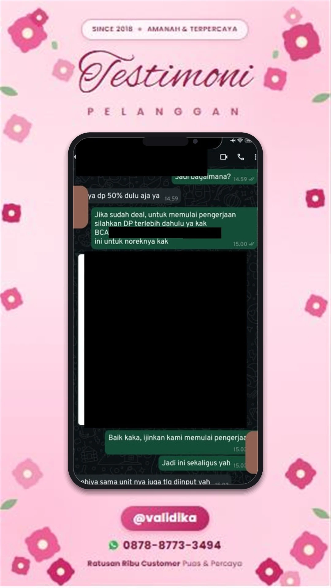 Bukti testimoni pelanggan