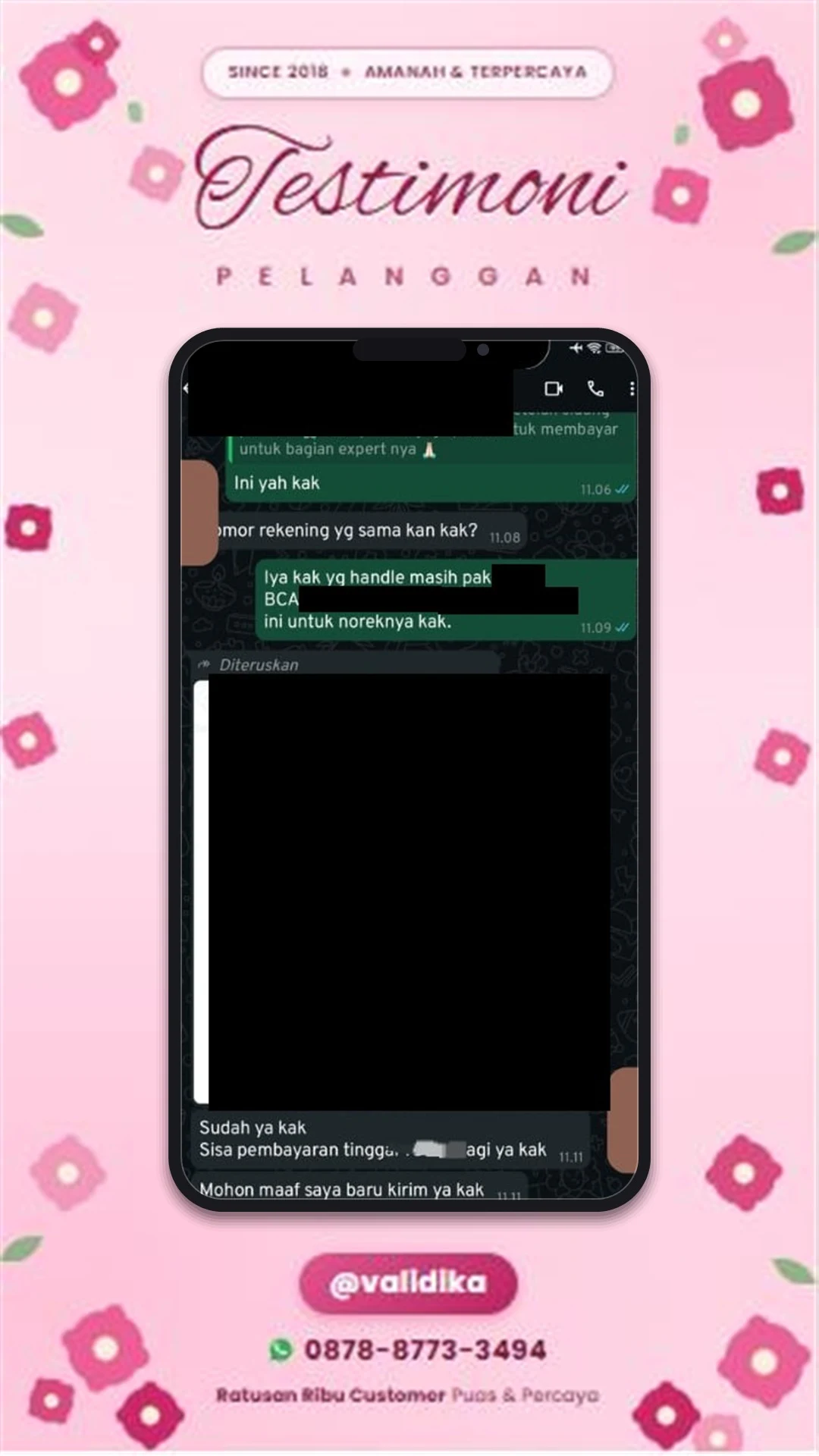 Bukti testimoni pelanggan