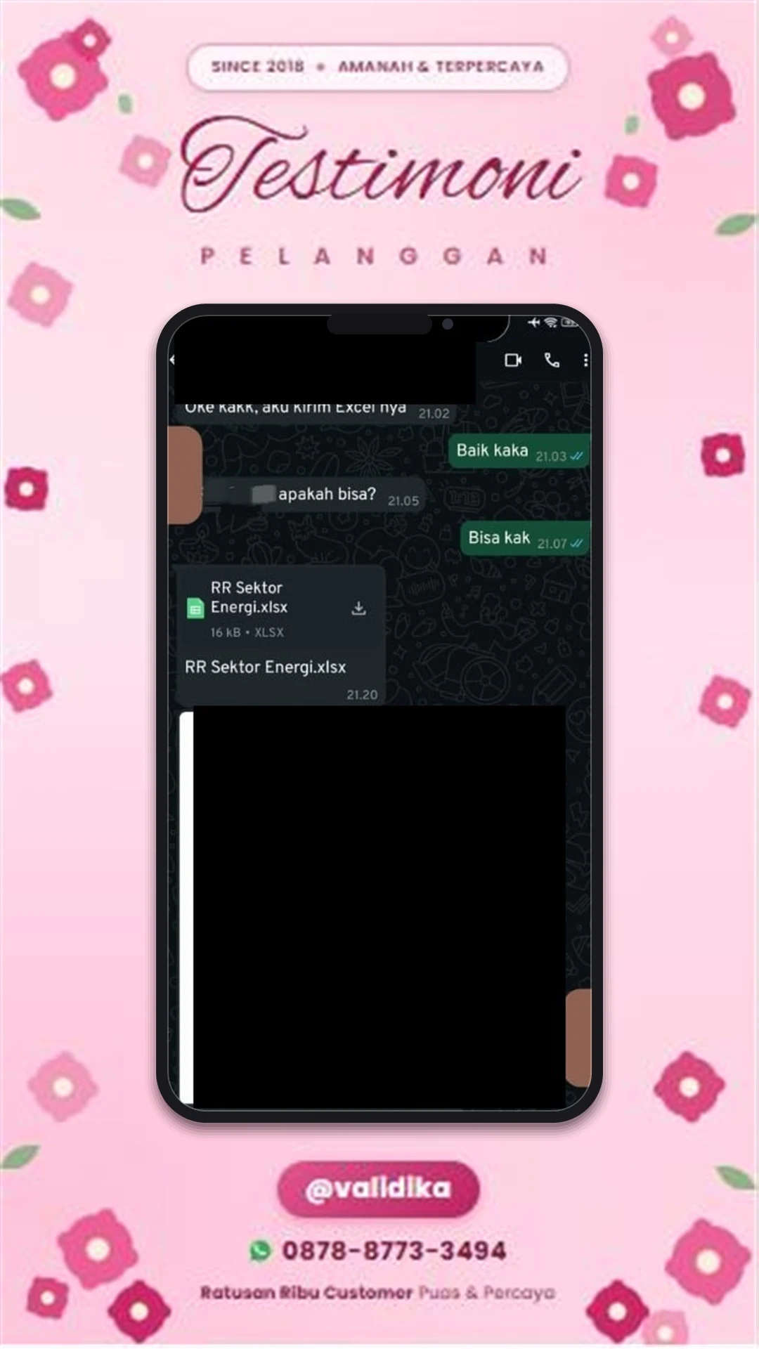 Bukti testimoni pelanggan