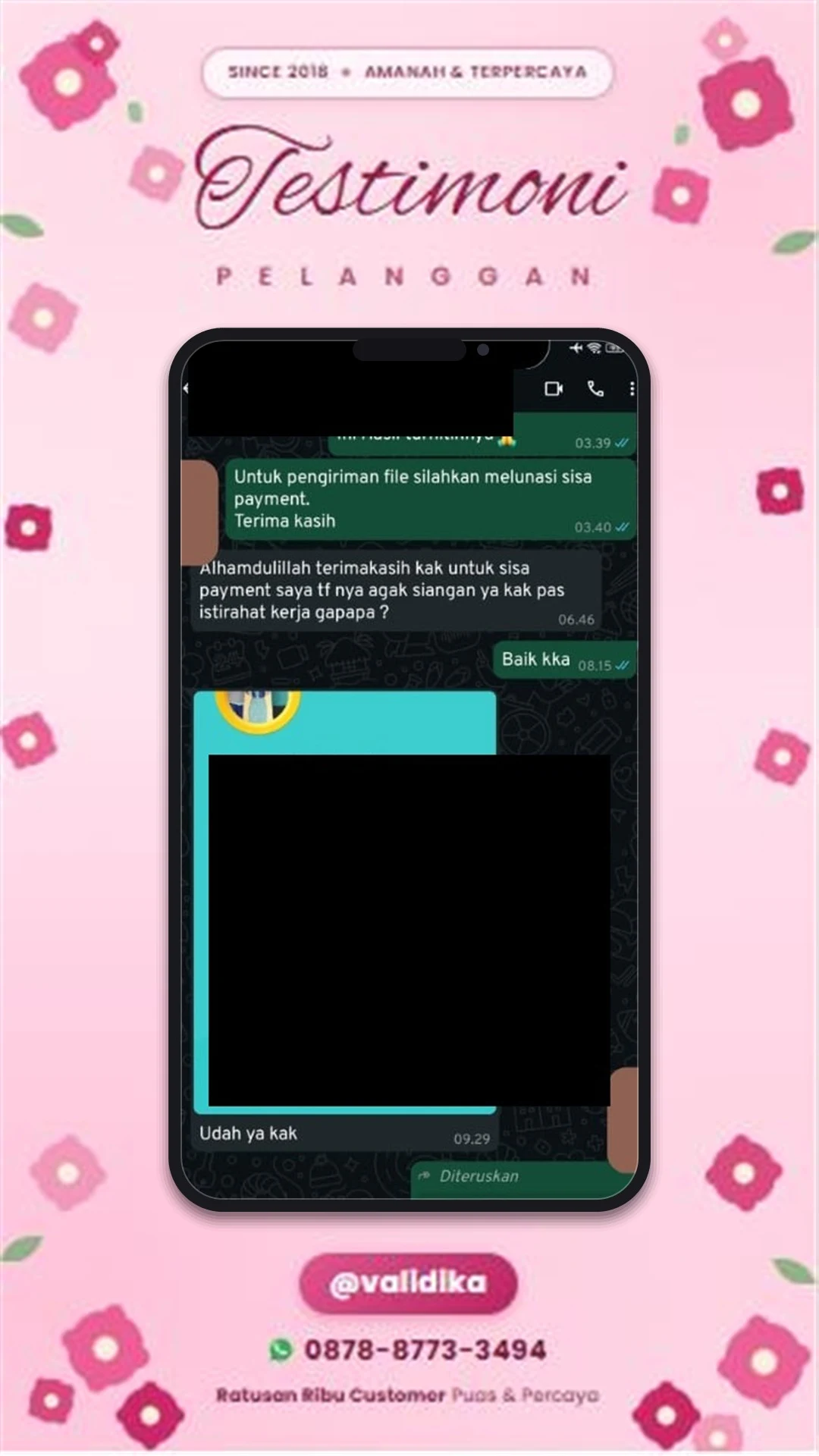 Bukti testimoni pelanggan