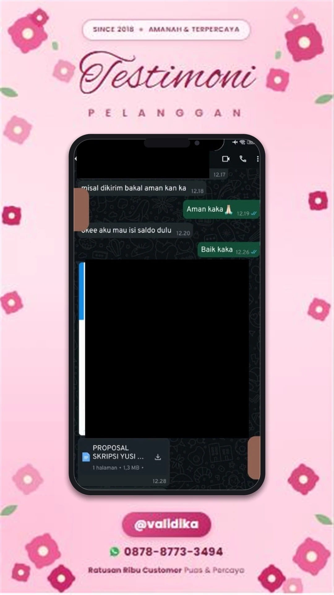 Bukti testimoni pelanggan