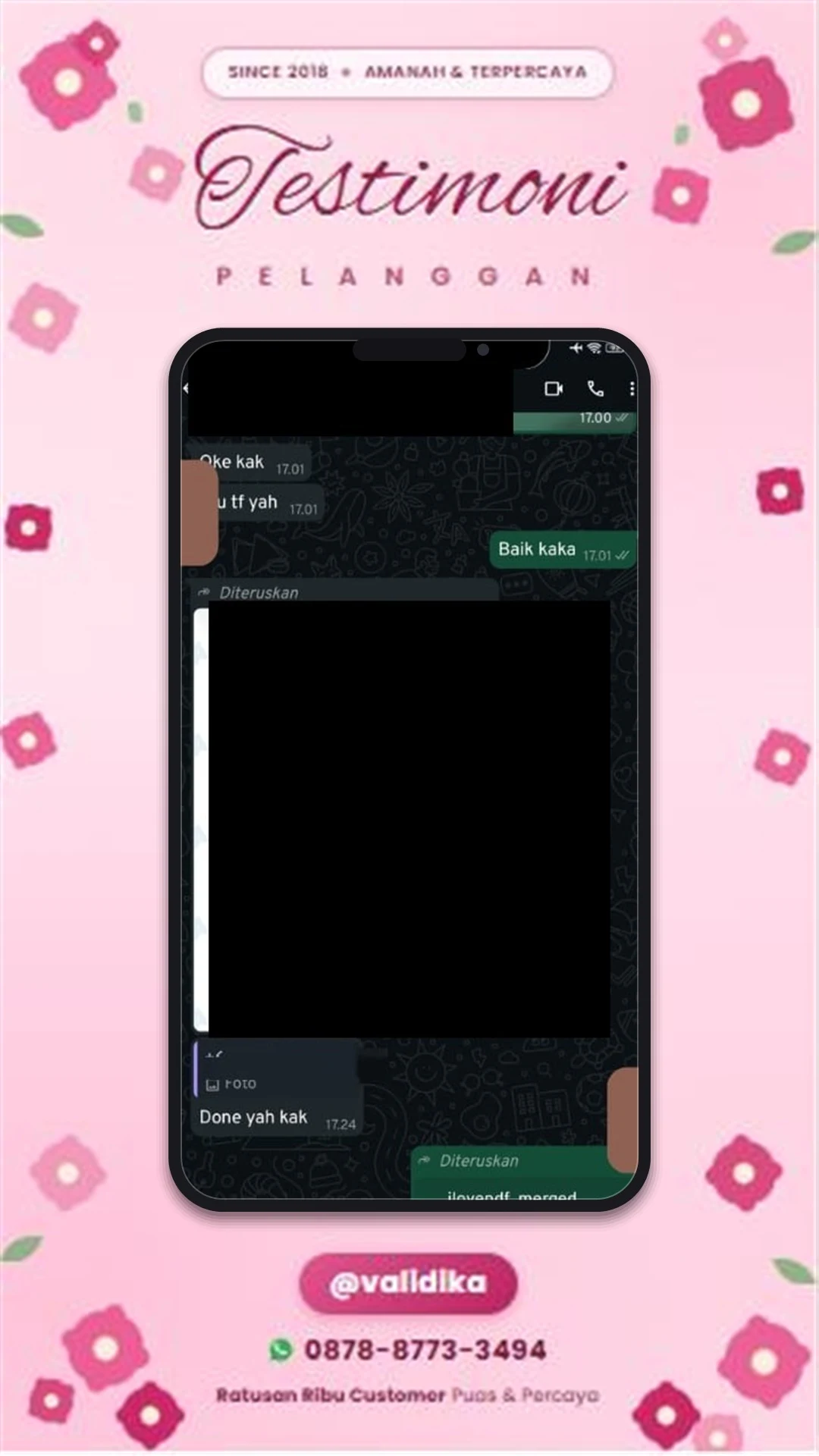 Bukti testimoni pelanggan