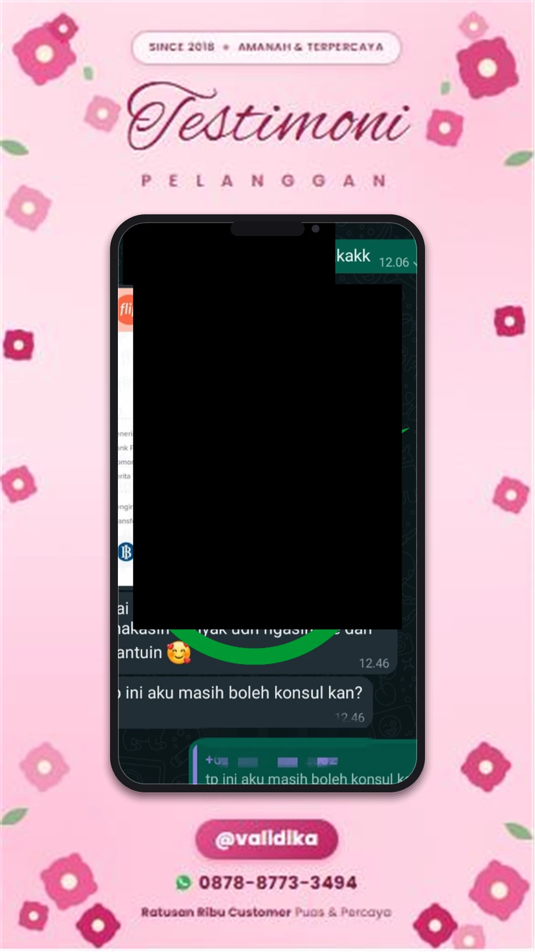 Bukti testimoni pelanggan