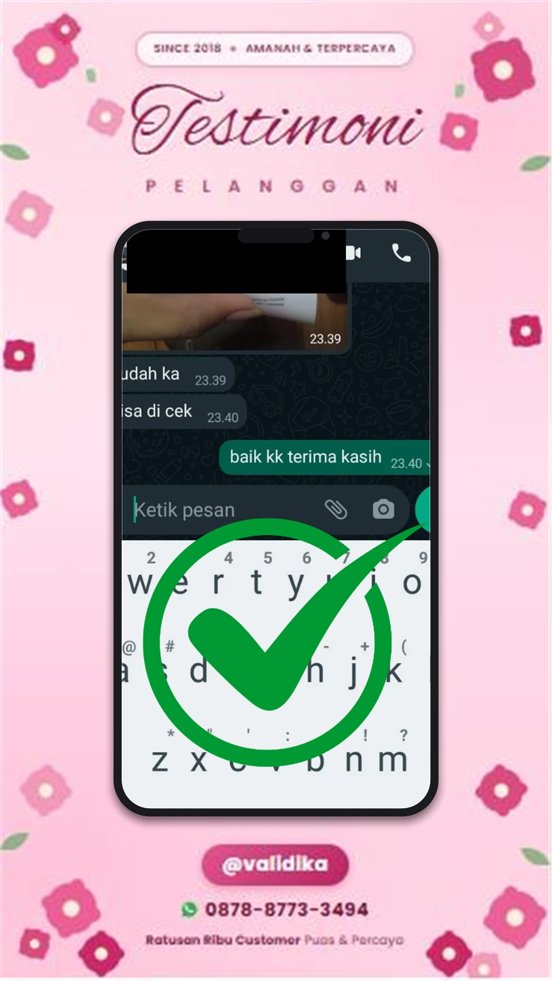 Bukti testimoni pelanggan