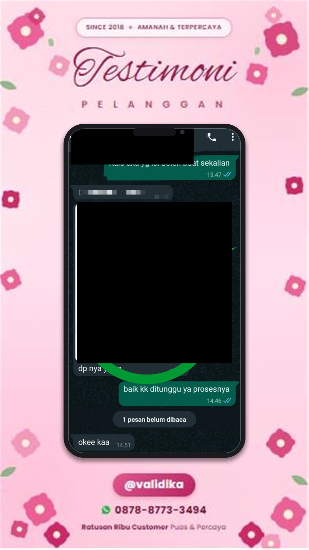 Bukti testimoni pelanggan