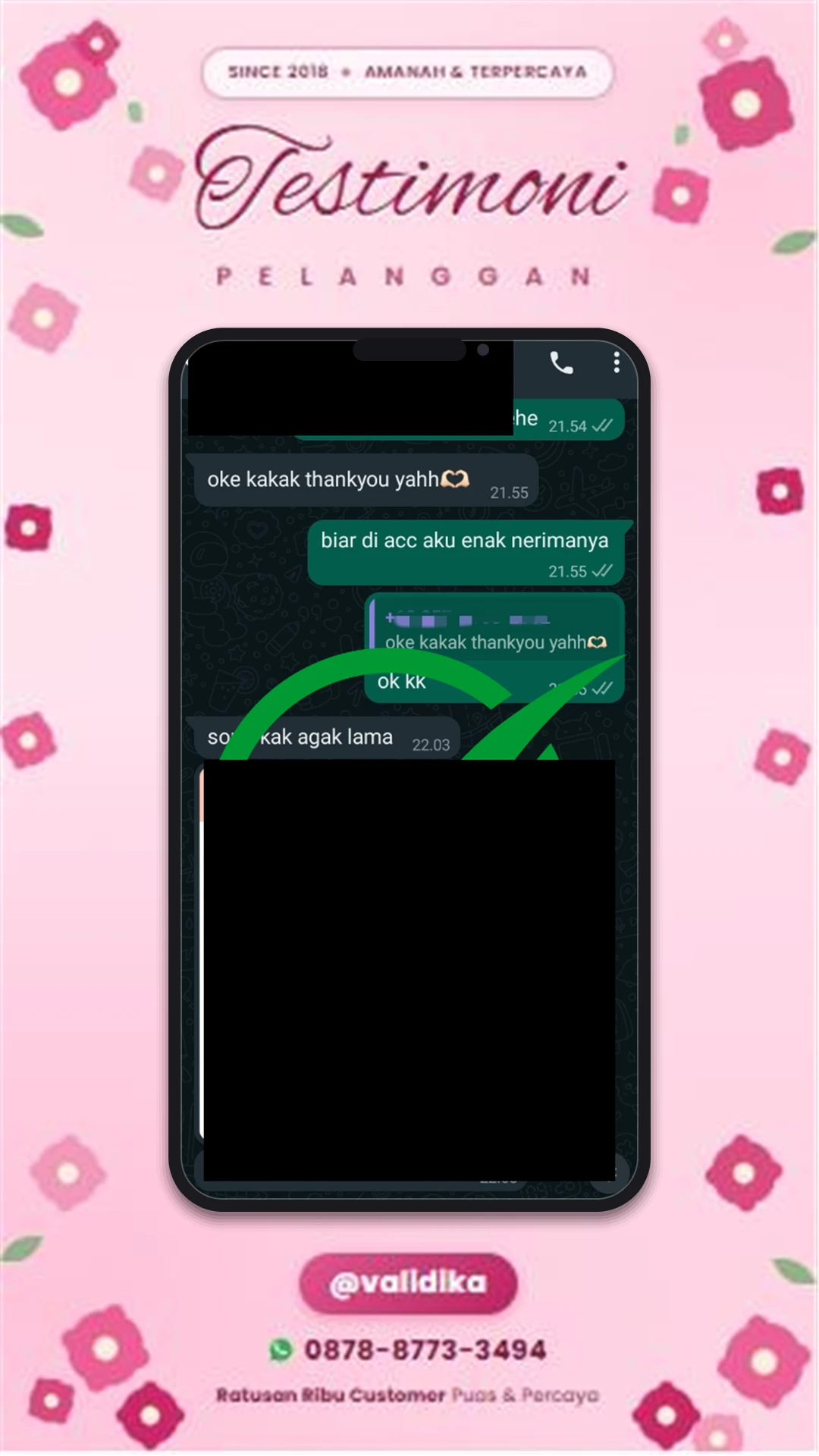Bukti testimoni pelanggan