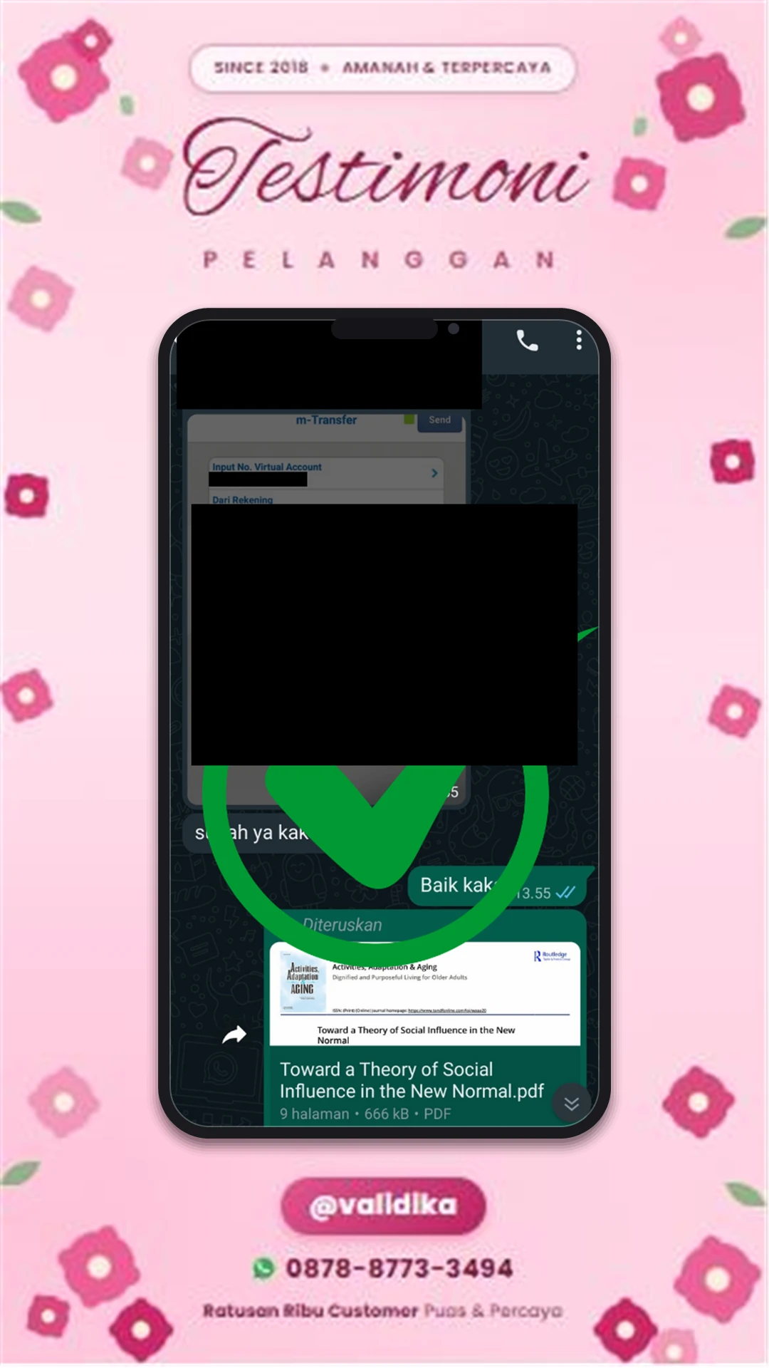 Bukti testimoni pelanggan