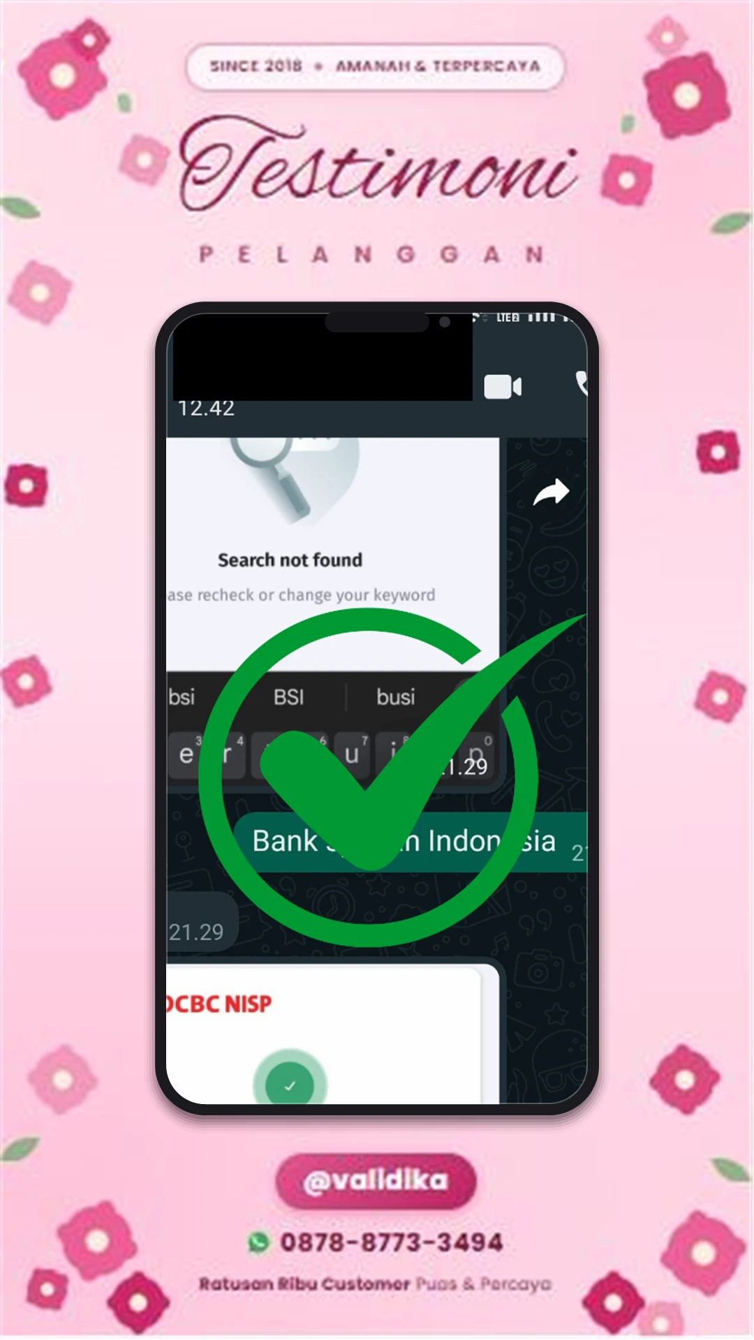 Bukti testimoni pelanggan