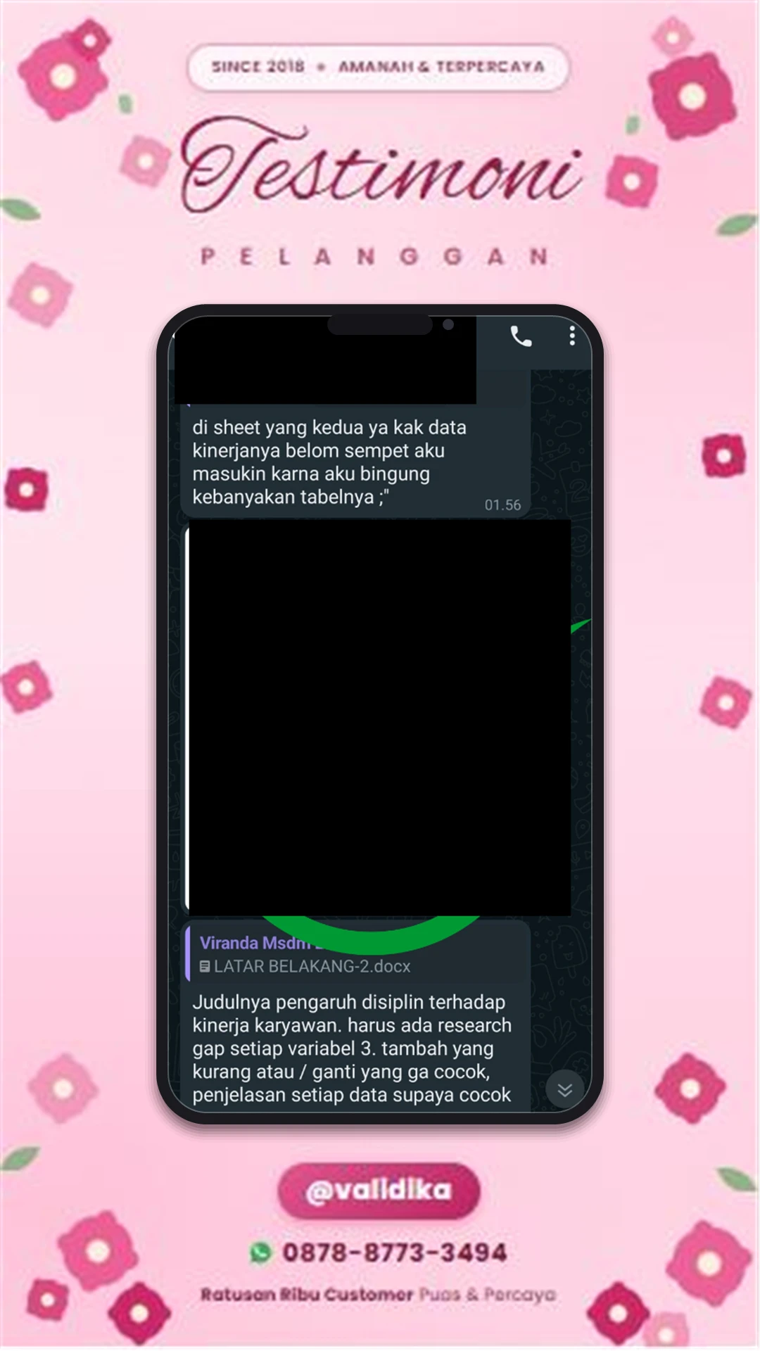 Bukti testimoni pelanggan