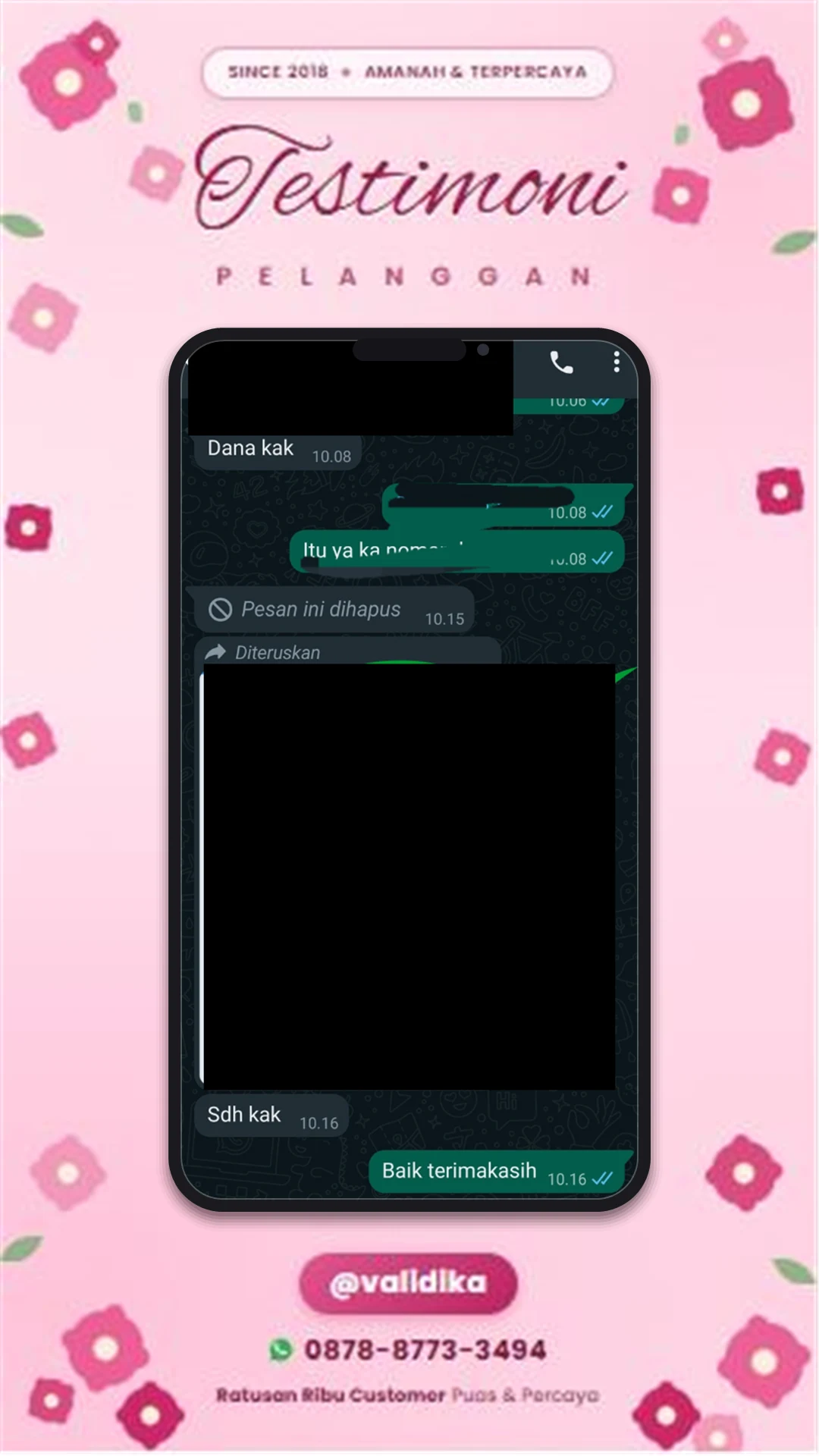 Bukti testimoni pelanggan